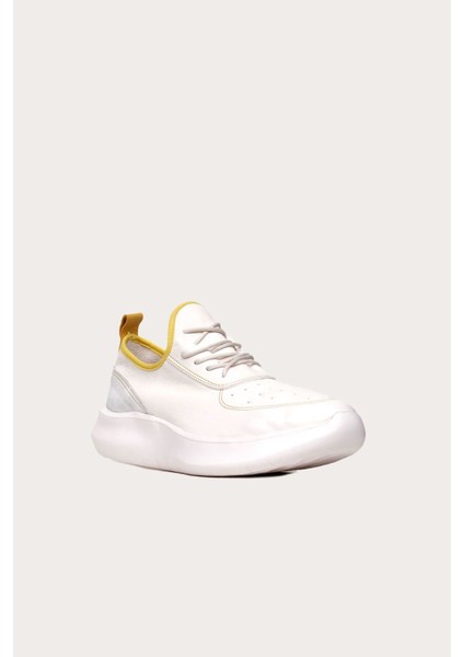 Beyaz Sarı Deri Kadın Spor Ayakkabı fiyatları