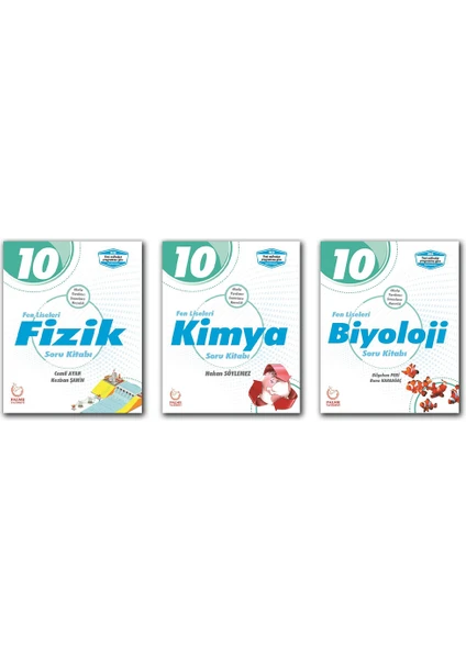 Palme Yayıncılık 10 Sınıf Fen Liseleri Fizik Kimya Biyoloji Soru Bankası Set 3 Kitap