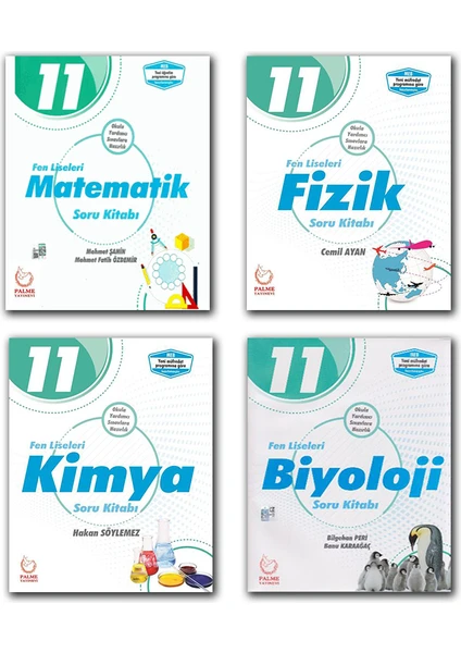 Palme Yayıncılık 11. Sınıf Fen Liseleri Sayısal Soru Bankası Set 4 Kitap Matematik Fizik Kimya Biyoloji