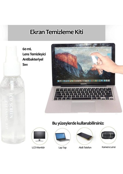 3in1 Bilgisayar LCD Ekran Telefon Temizleme Solüsyon Set KCL-1024