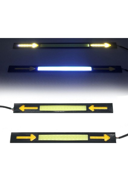 Gündüz Ledi Farı Cob Drl Su Geçirmez Beyaz Sarı Sinyali Ince