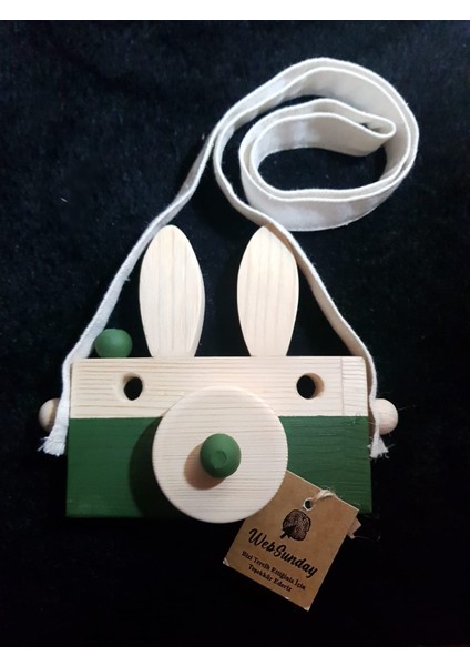 Ahşap Tavşan Fotoğraf Makinesi - Koyu Yeşil modelleri