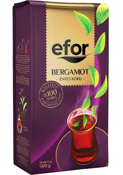 Efor Bergamot Aromalı Dökme Siyah Çay - 500gr