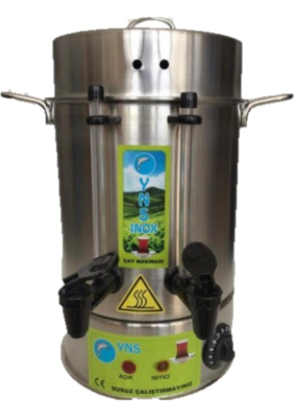 Inox Elektrikli Semaver Çay Makinesi 304 Krom Paslanmaz Çelik 60 Bardak