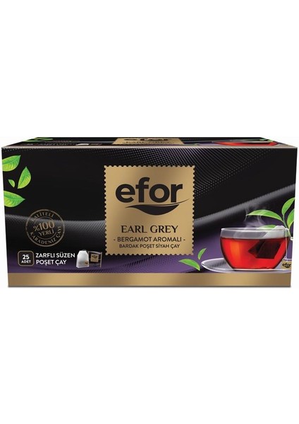 Efor Earl Grey Bardak Poşet Siyah Çay - 25'li