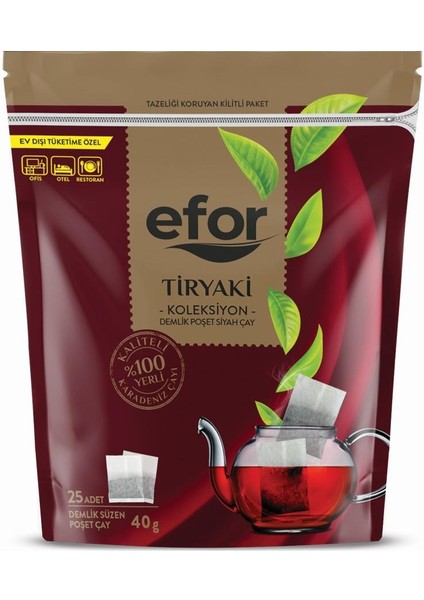 Efor Tiryaki Jumbo Demlik Poşet Siyah Çay - 40gr*25'li