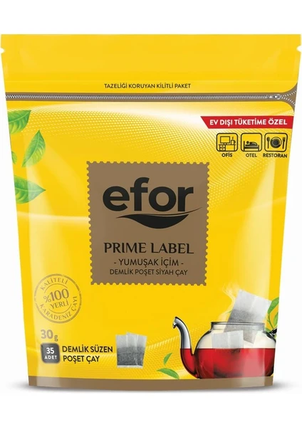 Efor Prime Label Jumbo Demlik Poşet Siyah Çay - 30gr*35'li