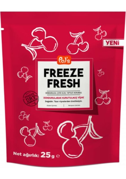 Freeze Fresh Dondurularak Kurutulmuş Vişne 25 gr