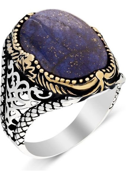 Lapis Lazuli Taşlı Gümüş Erkek Yüzük