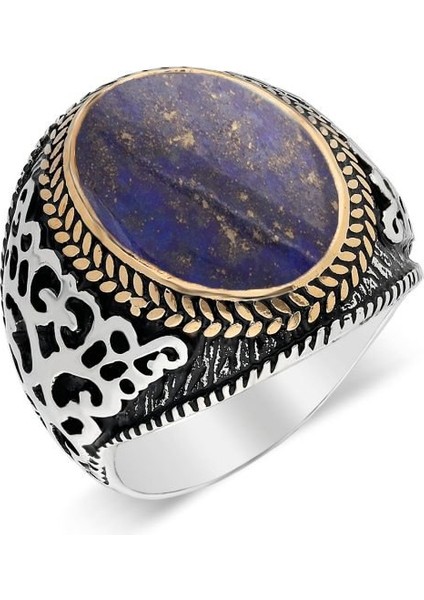 Lapis Lazuli Taşlı Gümüş Erkek Yüzük