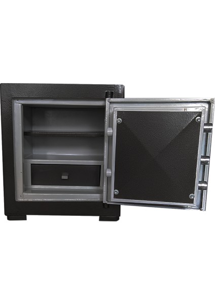 Elektronik Şifreli Gizli Bölmeli Çelik Para Kasası Siyah Bordo Şeritli 55 cm 75 kg fiyatları