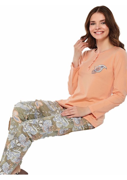 79450 Kadın Kışlık Düğmeli Pijama Takım