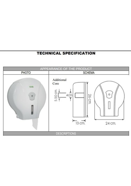 MJ1T Mini Jumbo Wc Kağıdı Dispenseri