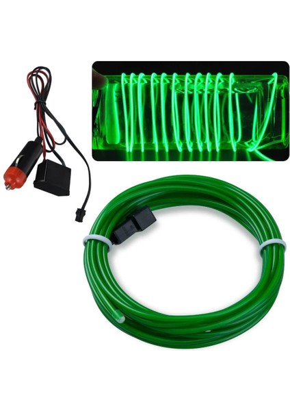 Araç Içi Torpido Şerit Ledi Renkli Ip Neon LED 2 Metre Yeşil