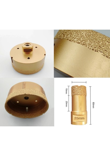 Mermer Granit Panç Fayans Beton Kaya Delme Ucu 35MM Sarı Elmas Avuç Taşlama Uyumlu (M14) Karot Delik fırsatları