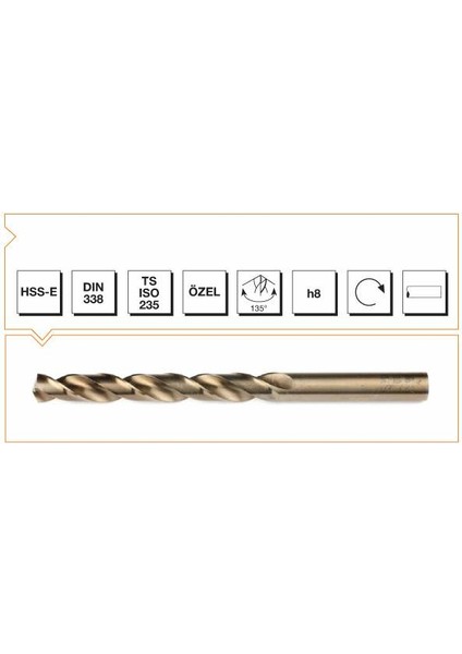 1,0 mm Altın Seri Matkap Ucu Dın 338 10'lu