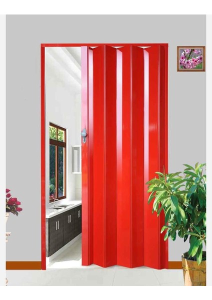 Akordiyon Kapı Kırmızı 85X203