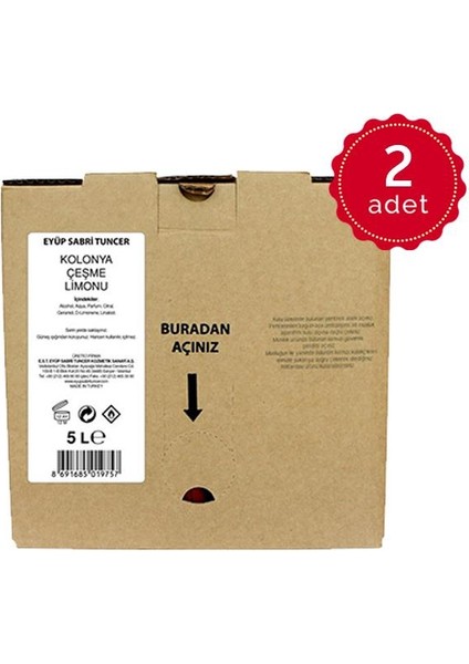 Çeşme Limonu Kolonyası 5 lt x 2