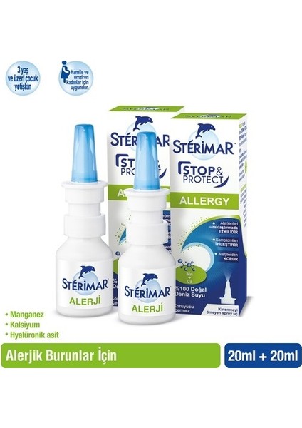 Stop&amp;protect Alerji Burun Spreyi 20 ml x 2 Adet