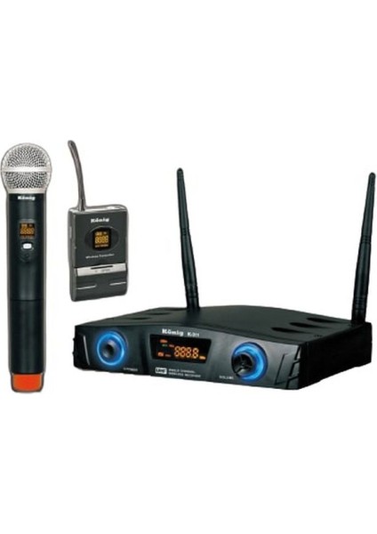 K-312 Uhf Çift Kanal 1 El + 1 Yaka Mikrofon