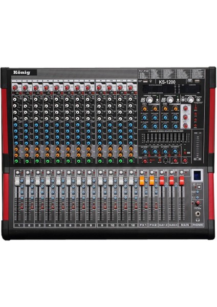 KS-1200 12 Kanal Deck Mixer Çift Efektli