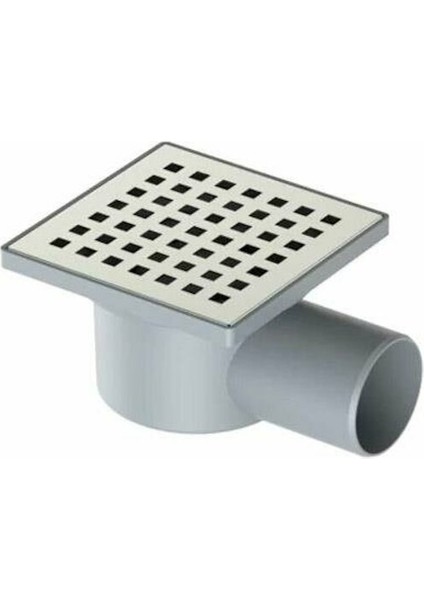 10X10 50 mm Kare Yandan Çıkışlı Yer Süzgeci
