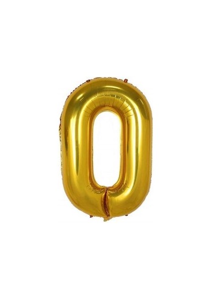 0 Rakam Folyo Balon Altın Renk 100 cm