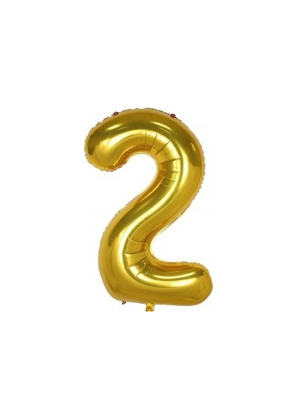 2 Rakam Folyo Balon Altın Renk 100 cm