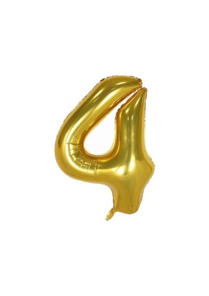 4 Rakam Folyo Balon Altın Renk 100 cm