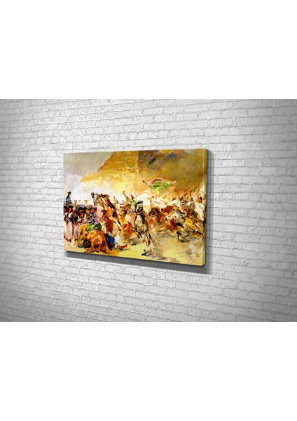 Wojciech Kossak- Battle Of The Pyramids Kanvas Tablo