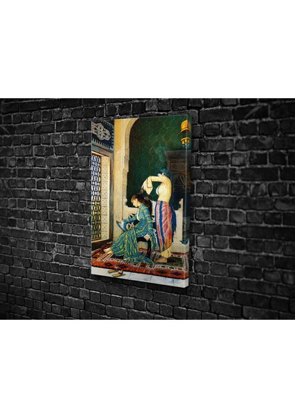 Osman Hamdi- Saçlarını Taratan Kız Kanvas Tablo