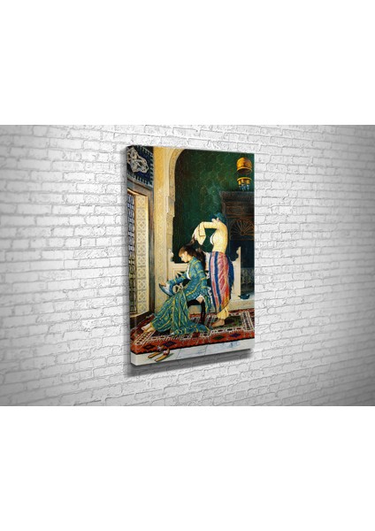 Osman Hamdi- Saçlarını Taratan Kız Kanvas Tablo fiyatları