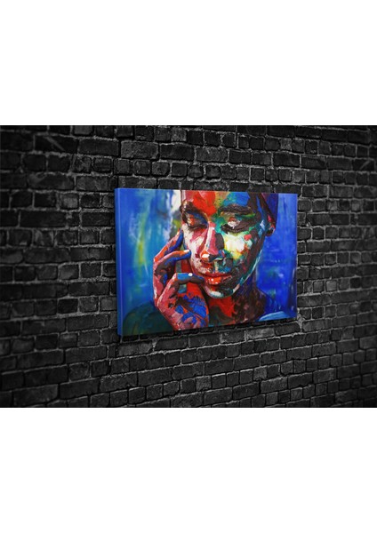 Boyalı Kadın Kanvas Tablo modelleri