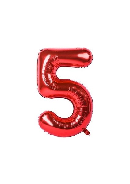 Kırmızı 5 Rakam Folyo Balon 100 cm