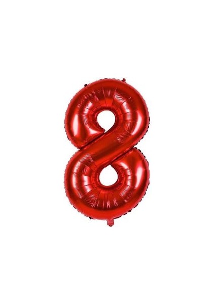Kırmızı 8 Rakam Folyo Balon 100 cm
