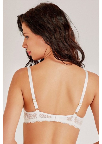 2589 Kadın Ekru Dantelli Ipli Süngerli Sütyen modelleri