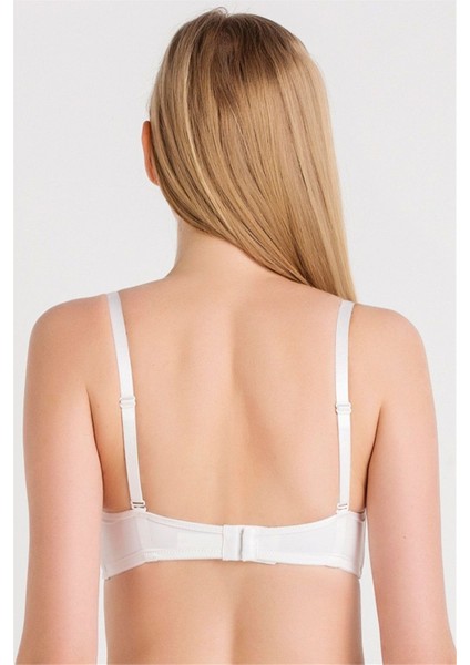 3045 Kadın Beyaz Ince Süngerli Düz Kumaşlı Dikişsiz Sütyen fiyatları