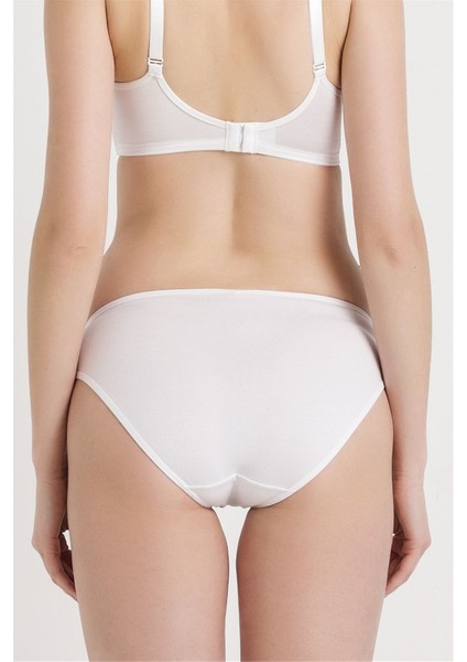 621 Kadın Beyaz Geniş Kenarlı Penye Kumaşlı Normal Külot fiyatları