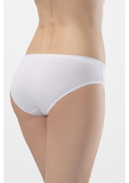 Kadın Beyaz 2'li Likralı Bikini Külot 955