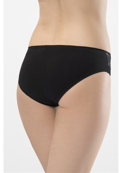 Kadın Siyah 2'li Likralı Dantelli Bikini Külot 262 fiyatları