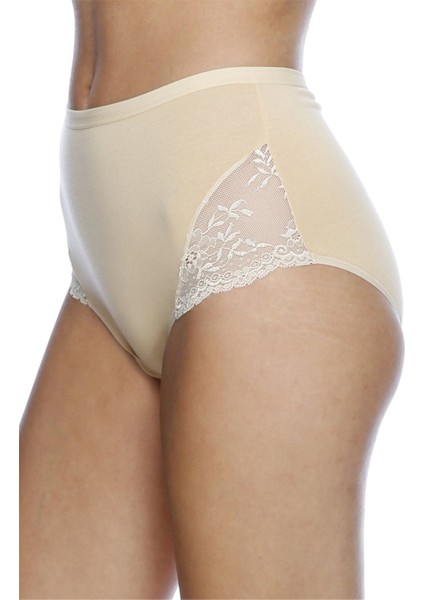 626 Kadın Ten Geniş Kenarlı Penye Kumaşlı Az Dantelli Normal Külot fiyatları