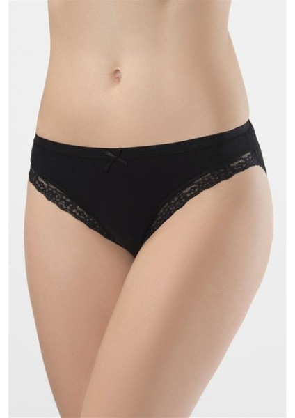 Kadın Siyah 2'li Likralı Fistolu Bikini Külot 238