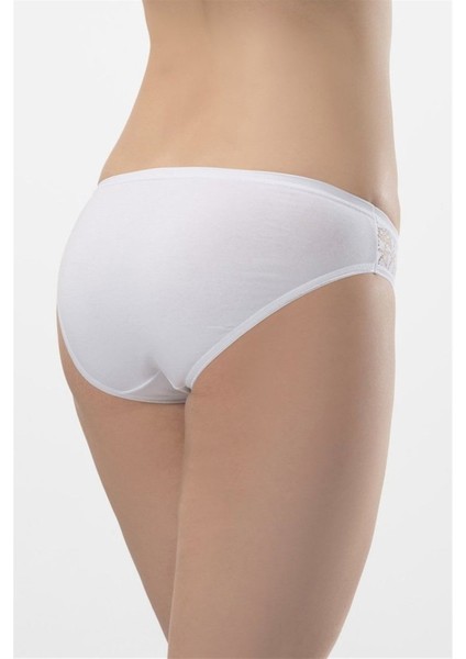 Kadın Beyaz 2'li Likralı Dantelli Bikini Külot 261 fiyatları