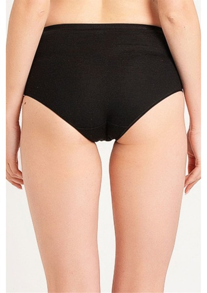 626 Kadın Siyah Geniş Kenarlı Penye Kumaşlı Az Dantelli Normal Külot fiyatları