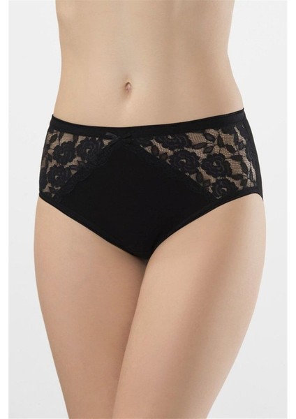 Kadın Siyah 2'li Likralı Dantelli Külot 282