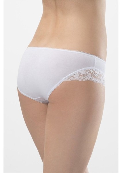 Kadın Beyaz 2'li Likralı Dantelli Bikini Külot 959 fiyatları