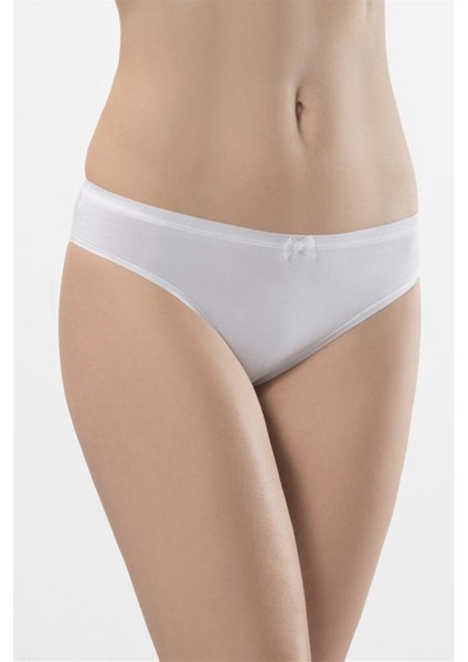 Kadın Beyaz 2'li Likralı Dantelli Bikini Külot 958