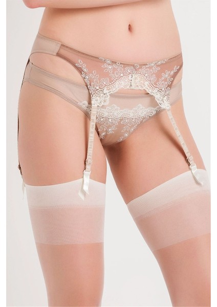 292 Kadın Vizon Brode Dantelli Geniş Kenarlı Normal Külot