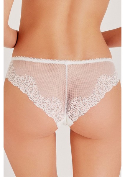 312 Kadın Ekru Arkası Dantelli Normal Külot fiyatları