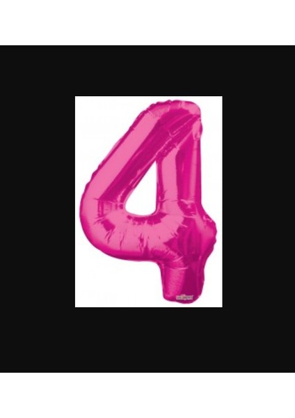 Pembe Renk 4 Rakam Folyo Balon 100 cm